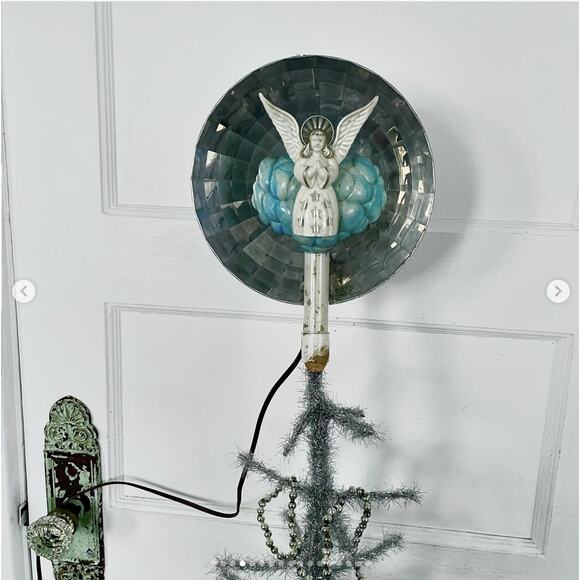 Vtg Christmas Angel Heavenly Reflecting Light Tree Topper Reflector UNTESTED - Picture 4 of 10